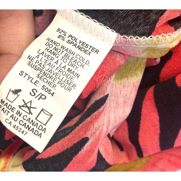 Vintage Sophie A Floral Scoop Neck Dress Size Small Canada Sunflower Gauzy‎ Knee - Picture 3 of 9